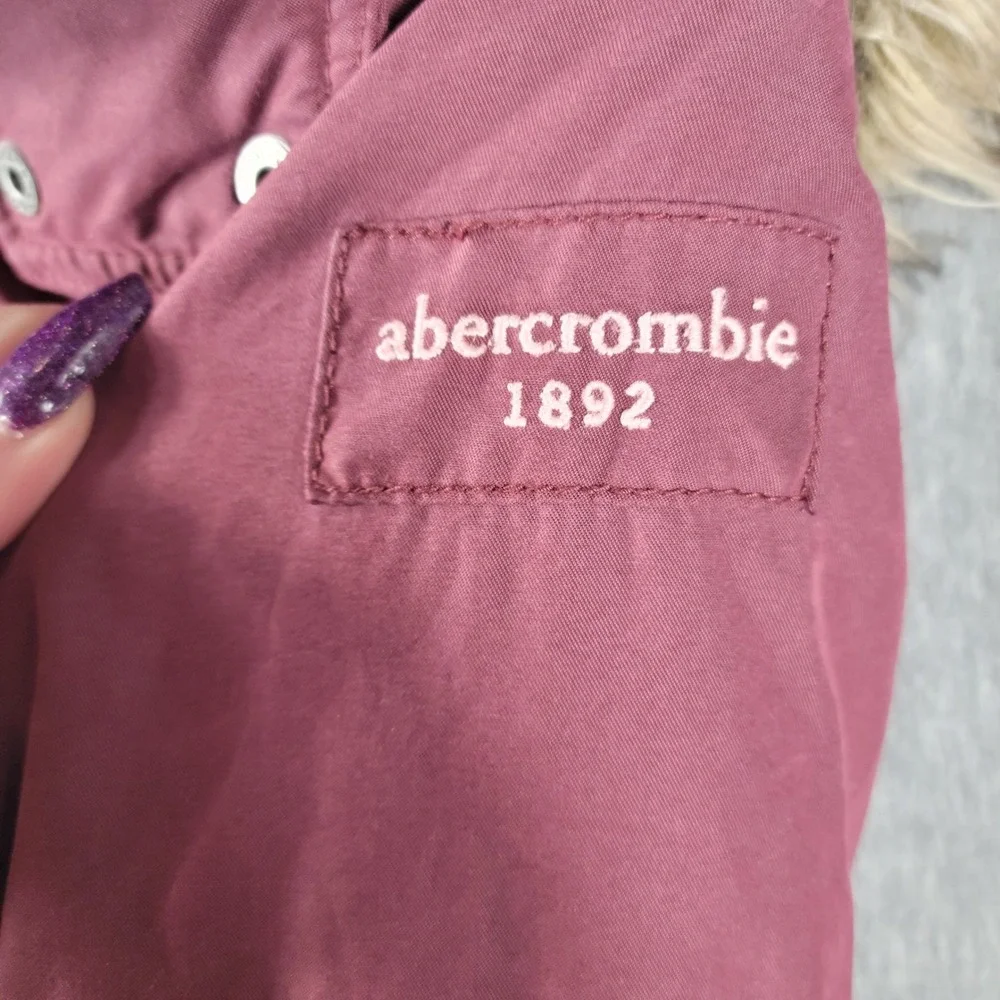 Abercrombie Kids Parka Jacket Kids 15/16 Maroon Faux Fur Hooded Sherpa Lined